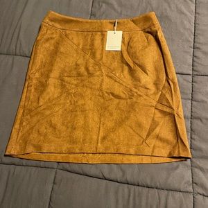 Brown Suede High Waisted Skirt